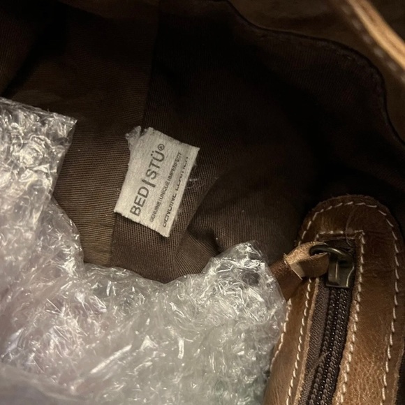 BED STU RARE Underwood LEATHER BACKPACK BAG Drawstring EUC Brown GORGEOUS! - Picture 9 of 13